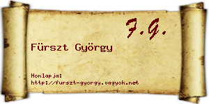 Fürszt György névjegykártya
